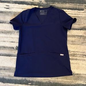Figs navy Casma, three pocket scrub top (XS)